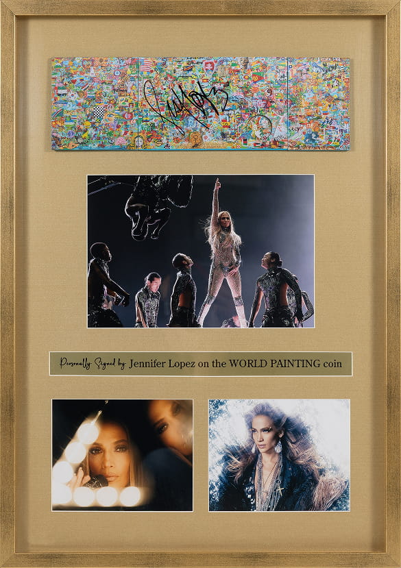 World Painting collectible signed by Jennifer Lopez
