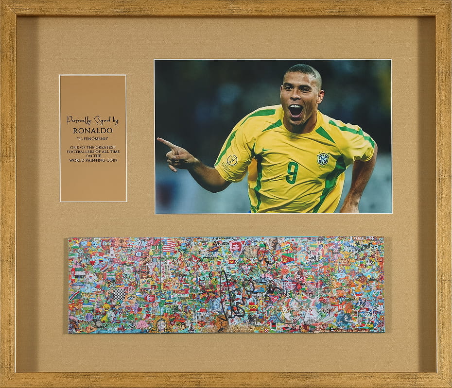 World Painting collectible signed by Ronaldo El Fenomeno